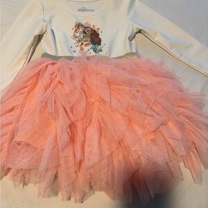 Disney Moana Cream and Pink Dress
